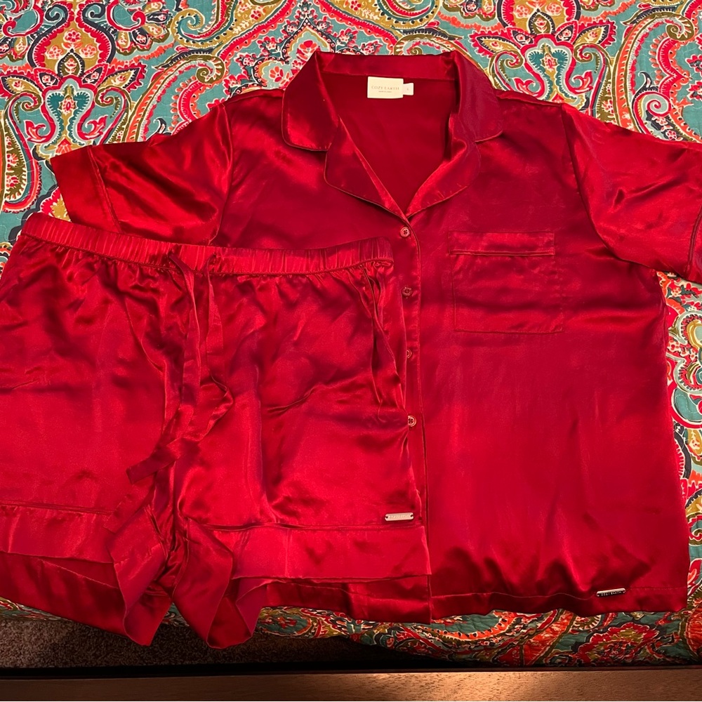Cozy Earth short sleeve silk pajama set - Picture 2 of 5